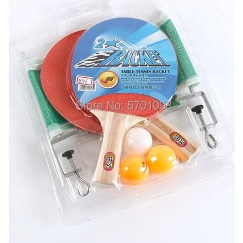 Ping pong Factory OEM Cheap Table Tennis Set 2 Racket 3 Balls Net&Stands Portable Package