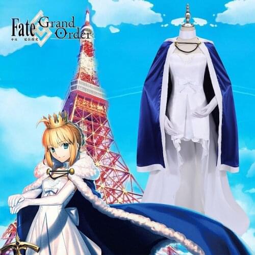 2021 Anime FGO 5th Anniversary Altria Pendragon Cosplay Women Costume Halloween Set