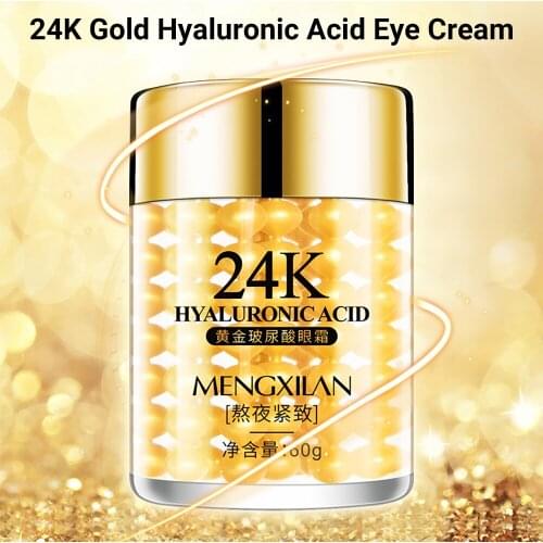 24K Gold Hyaluronic Acid Eye Cream Reduce Wrinkles Eye Dark Circles Eye Bags Against Puffiness Lifting Tightening Eye Skin Care