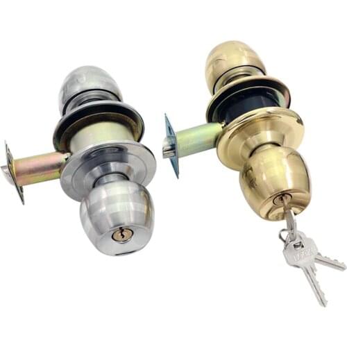 Stainless Steel Round Ball Door Knobs Handle Passage Entrance Lock Entry Door with 3 Keys