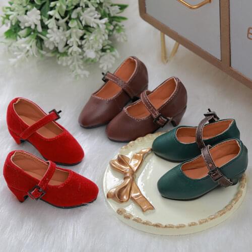 BJD Doll shoes suitable for the 1-4 size SDLuts body fashion casual girl PU green leather shoes doll accessories