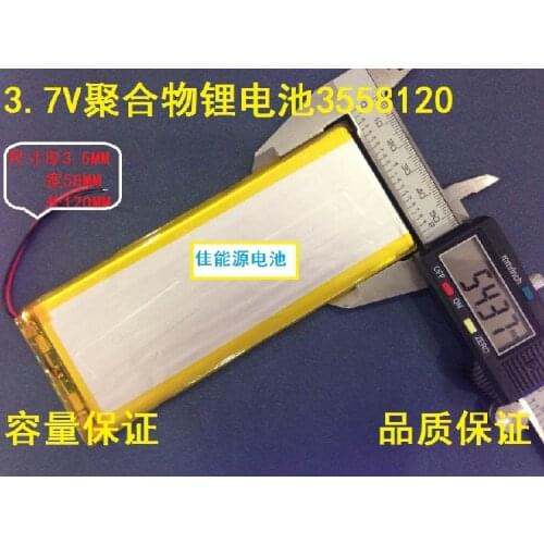 3.7V polymer lithium battery 3558120 3400MAH tablet mobile power story machine Rechargeable Li-ion Cell