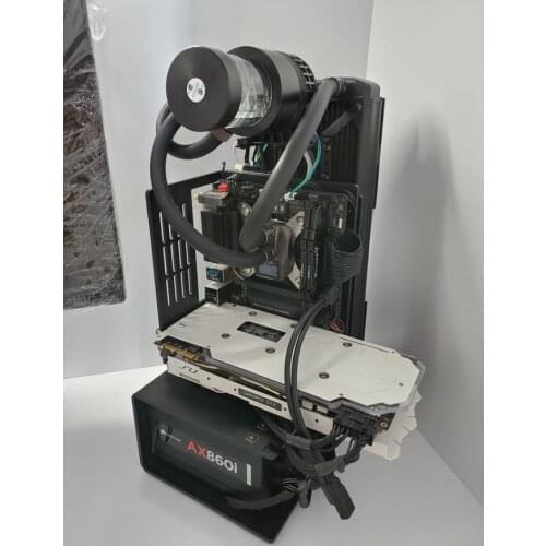 Mini-ITX aluminum alloy fully open water-cooled chassis DIY test platform supports SFX ATX power graphics card vertical rack