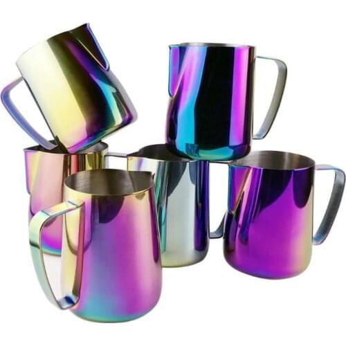 350mL 600mL Needle Pull Flower Pot Latte Milk Cream Stainless Steel Coffee Cup Pull Flower Cup Multi-function cup fancy Pot