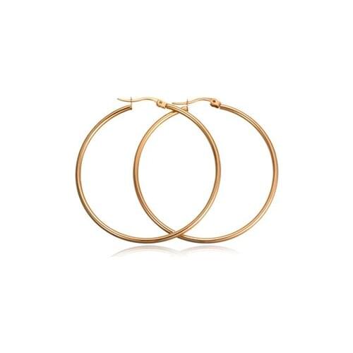 Fashion Statement Gold Plating Big 316L Stainless Steel Dainty Hoop Earrings for Women Lady Girl Jewelry Gifts