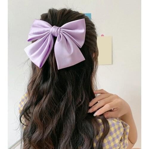 Trendy Ladies Hair Clips Women Fashion Solid Color Hair Clip Bowknot Hairpin Barrette Hair Accessories Headwear Accessory