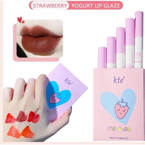2/5 Color Cigarette Lip Gloss Set For Lips Makeup Long Lasting Matte Lipsticks Tint For Lips Waterproof Non-stick Cup TSLM1