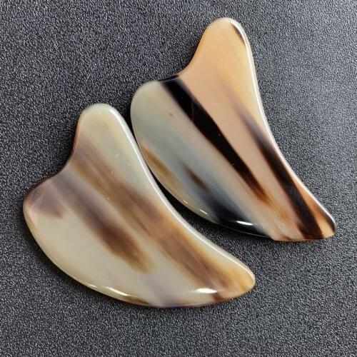 Natural Horn Guasha Board Gouache Scraper Gua Sha Massage Tool For Face Lifting Beauty Detox Body Meridian Scraping SPA Therapy