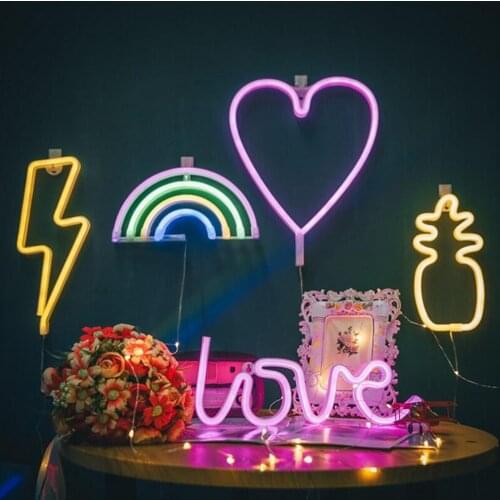 27 Styles Neon Lamp Creative LED Neon Light Sign Wedding Party Decoration Valentines Day Anniversary Home Decor Night Lamp Gift