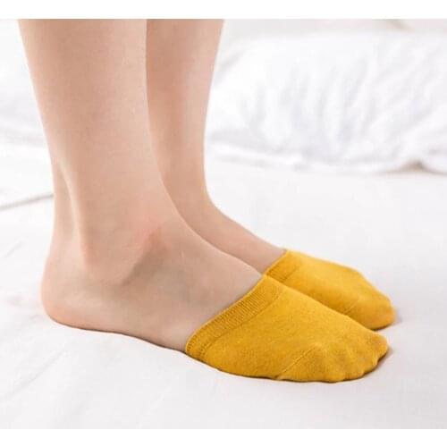 New Woman Summer Forefoot Socks Female Half Foot Toe Cover Socks High Heels Invisible Cotton Breathable Socks