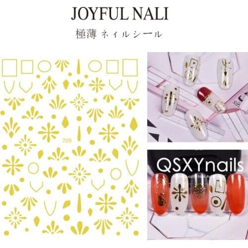 WHOLESALE 50pcs Metal Gold Nail Art Sticker Lemon Strawberry Pineapple Fruit Adhesive Decals for Nail Art Decoration Manicure