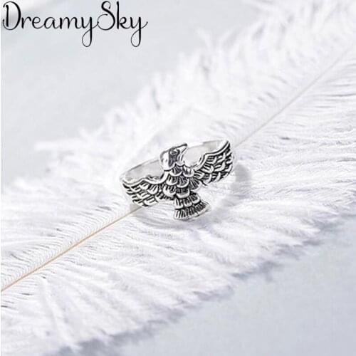 Wholesale Fashion Silver Color Big Eagle Rings For Women Girls Adjustable Size Open Ring Wedding Party Jewelry