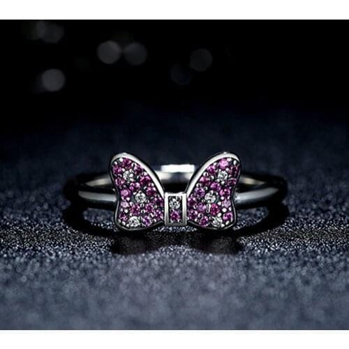 Paylor Silver 925 Jewelry Minnie Bow Rings for Women Gift 925 Sterling Silver Bijoux Wholesale
