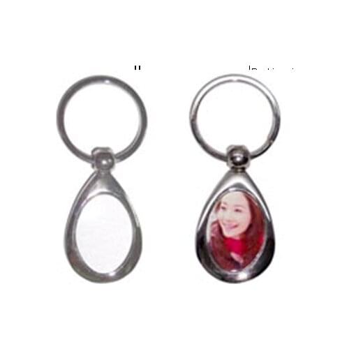 Blank Sublimation Drop-shaped metal key chain bag pendants can print photo custom design personality gift 05