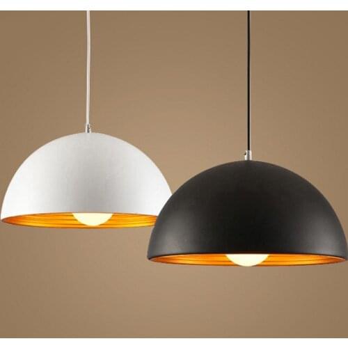 Modern living room Restaurant Pendant Lights Simple Coffee Shop Bar E27 Black/white aluminum pendant lamp for decor lamp shade