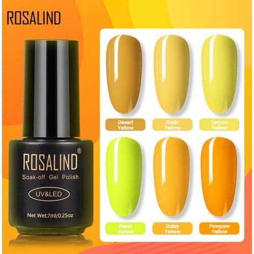 ROSALIND Yellow Color Series Gel Nail Polish 7ML Gel Polish For Nail Art Design Manicure Hybrid Varnishes Semi Permanent Gellak