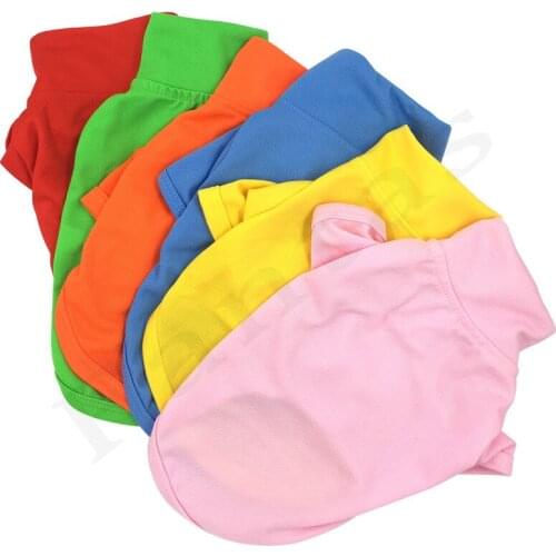 Candy Color Dog Shirt For Small Medium Dogs Funnt Shirts Short Sleeve Turn-Down Collar Solid Dog Cool Shirt Summer Pet Clothes