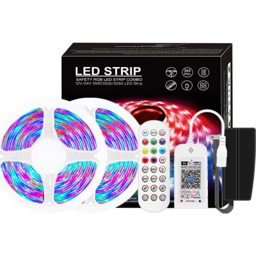 WIFI LED Strip Lights Bluetooth RGB Led Light 3528 SMD Flexible Waterproof Tape Diode DC WIFI Control+Adapter