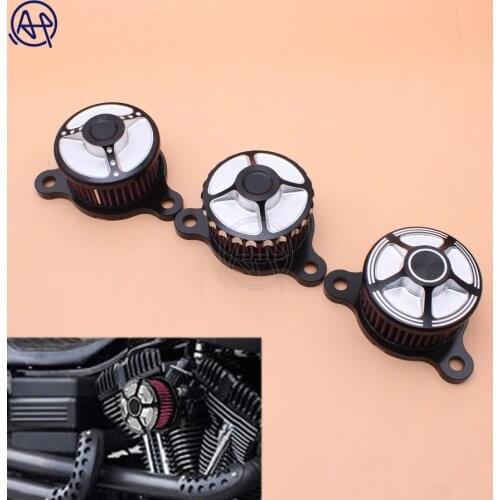 RSD Air Cleaner + Intake Filter System Kits Crafts Silver Universal For 2004-2014 Harley Sportster 883 04-14 XL