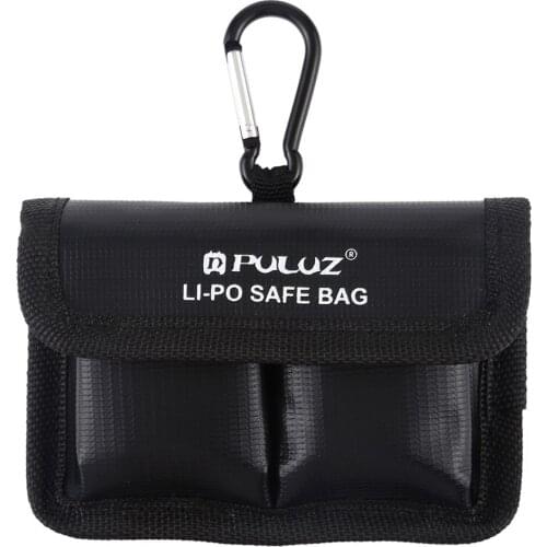 Lithium Battery Explosion-Proof Pouch Safety Protection Storage Bags with Carabiner for Camera Battery