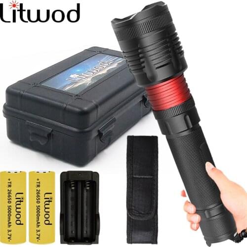 XHP70.2 32w Powerful Zoom Lens Tactical LED Flashlight 2* 18650 or 26650 Battery Bulbs Waterproof Aluminum Torch for Outdoor CE