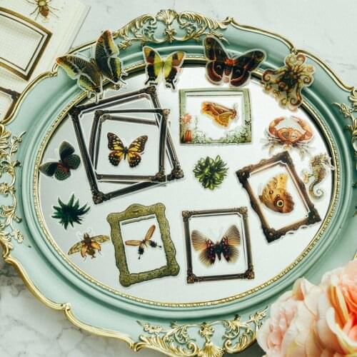 YPP CRAFT 30pcs Vintage Butterflies Vellum Paper Stickers for Scrapbooking DIY Projects/Photo Album/Card Making Crafts
