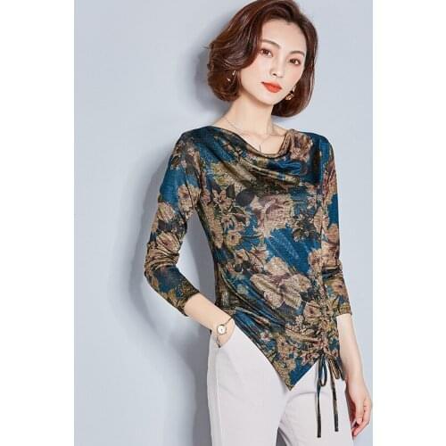 Womens Ballroom Dancing Blouse Girls Long Sleeve Moden Dance Shirt O Neck Plaza Ballroom Dance Shirt Latin Dance Suit D-0663