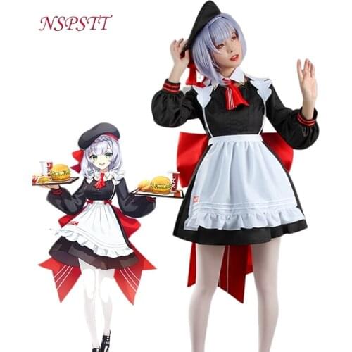 NSPSTT Noelle Cosplay Costume Game Genshin Impact Cosplay Maid Costume for Women Outfit Lolita Dress Girl Jk Uniform With Hat