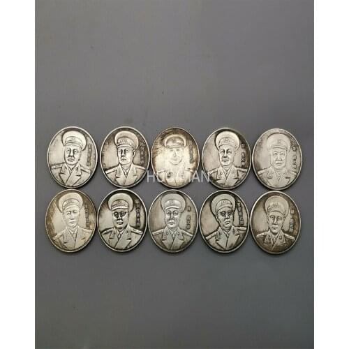 1 Set China Ten Marshals Coin Silver Dollar Souvenir Home Decoration Gifts Free Shipping