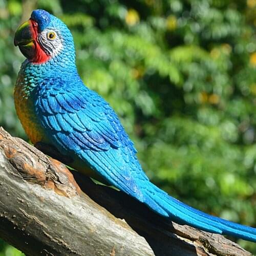 12.2'' Hanging Parrots Statue Realistic Wall Mounted Resin Animal Sculptures for Patio Garden Tree Indoor Home Decor WWO66