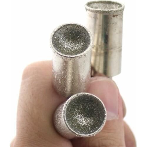 3-20mm Grit 80 Diamond Grinding Bit SPHERICAL CONCAVE Head Mounted Point Jade Carving Lapidary Tools Sculpturing Bead Stone Gems