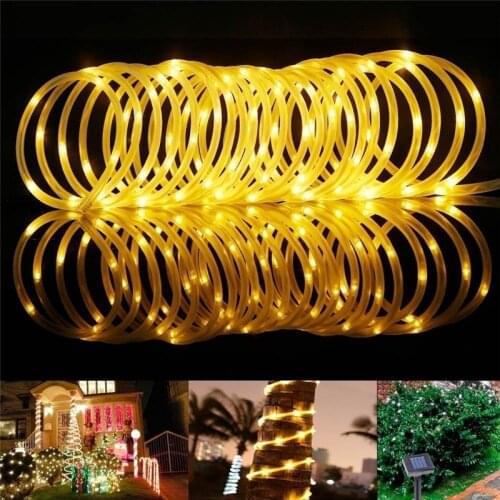 7M/22M Led Solar Strip light Rope Tube Lamp Copper String Light Solar Fairy Lights Holiday Christmas Party Fairy Garden Lamp