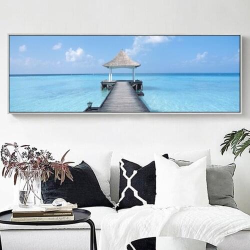 Diamond embroidery full rhinestone Modern Seascape Posters diamond painting cross stitch kits Panoramic Beach Wall Decoration
