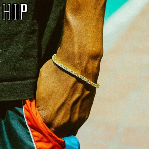 Hip Hop 3/4/5MM Micro Pave Cubic Zircon 1 Row Copper Tennis Chain Bracelet Bling Mens Bracelet For Men Jewelry