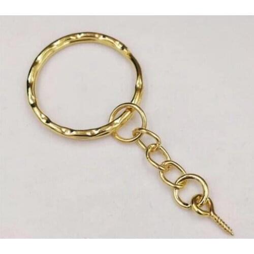Hot 10Pcs Fashion Jewelry 25mm Vintage Fashion Bronze Gold Key Chain Keyrings Split Rings With Screw Pin 3 Color DIY