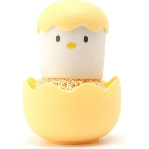 1 Piece New Cartoon Handle Nano Cleaning Ball Kitchen Silk Washing Pot Brush Household Bowl Cleaning Brush