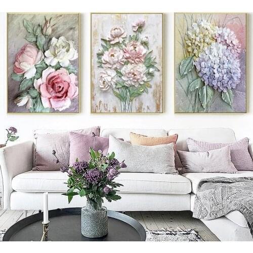 Nordic modern style flower poster home decoration canvas painting wall art posters and prints murals for living room decoration