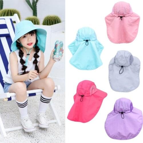 Wide Brimmed Childrens Sun Hat Summer Beach Sun Hat Outdoor Travel Leisure Fishermans Hat