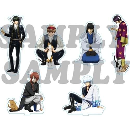 Hot Anime GINTAMA Sakata Gintoki Shimura Shinpachi Kagura Acrylic Stand Figure Display Model Plate Cosplay Desk Decor