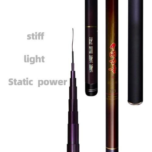 Jinsong East Power Stiff Tele Pole Fast Carbon Telescopic Fishing Rods 3.6m4.5m5.4m6.3m7.2m Light Weight