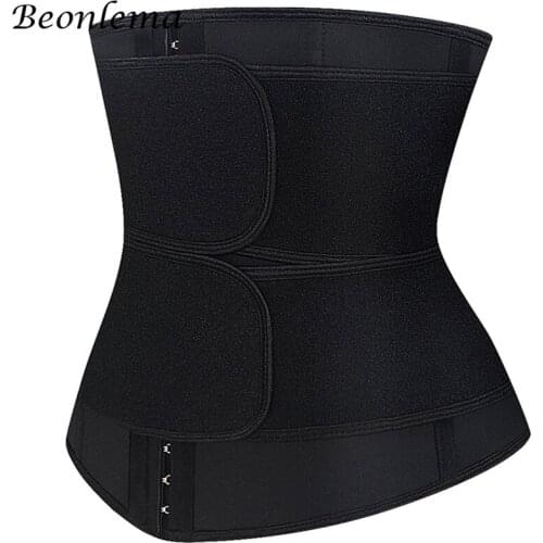 Neoprene Steel Bone Waist Trainer Body Shaper Long Torso Double Belt Modeling Strap Sheath Body Shapewear Women Slimming Corset