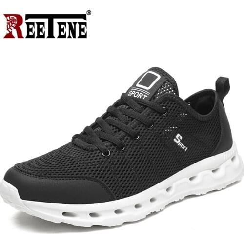 REETENE Summer Mesh Men Shoes Lightweight Breathable MenS Sport Shoes Non-Slip Sneakers Men Big Size 48 Walking Shoes Male