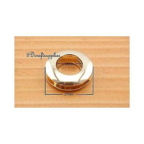 Eyelets metal with washer grommets golden Alloying round 6 pieces 14 mm CK47