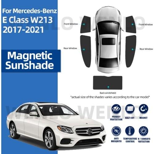 For Mercedes Benz E Class W213 2017-2021 Car Magnetic Mesh Curtain Rear Front Windshield SunShades Foldable Sun Shade Cover