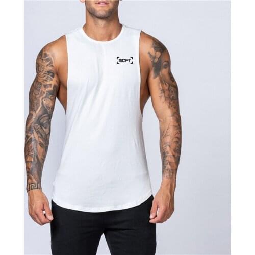 Gym Cotton Fitness Stringer Clothing Mens Tank Top Bodybuilding Workout Singlets Muscle Sleeveless Sportswear Undershirt Vest