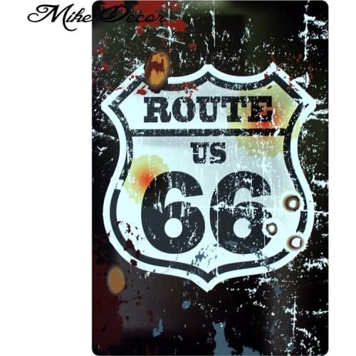 [ Mike86 ] Black Route 66 Classic Metal Plaque Poster PUB Craft Wall Tin Sign Home Garage Room Decor B-324 Mix order 20*30 CM