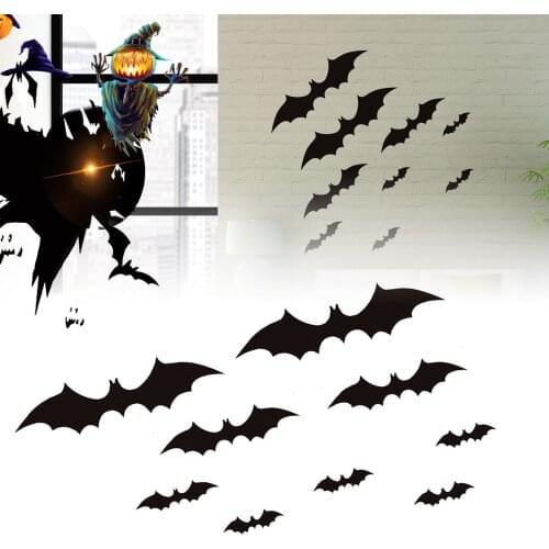 Bat Wall Stickers For Shop Home Decoration Diy Window Decal Halloween Festival Vinyl Posters Mural Art Kids Gift