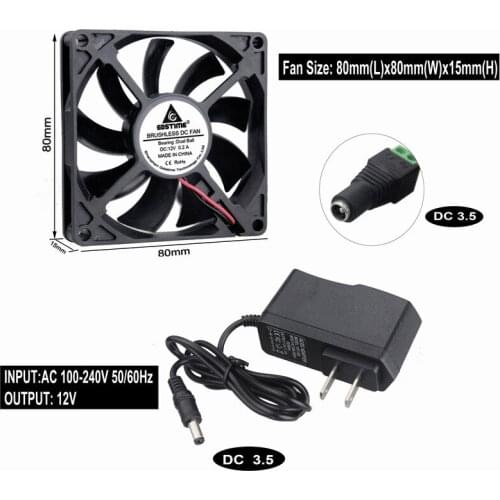 1PCS Gdstime 80mm 15mm New Case Fan 110V 115V 120V AC DC Cooling Kit Ball Brg Cabinet