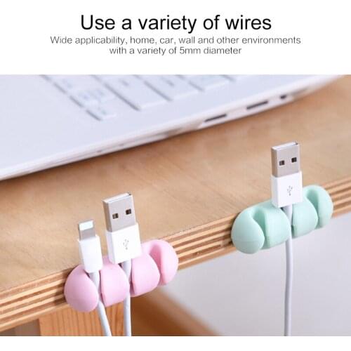 USB Home Cable Organizer Cable Winder Desktop Tidy Management Clips Cable Holder For Mouse Headphone Wire Organizer Supplies