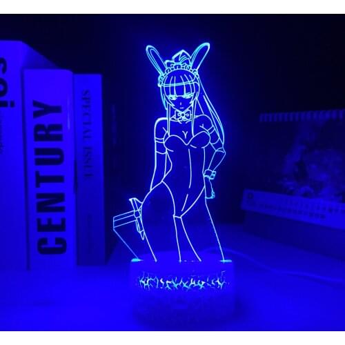Overlord Narberal Gamma Anime LED Crake White Base Night Light for Child Birthday Gift Bedroom Decor Nightlight 3D Table Light